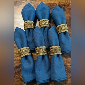 Elegant Beaded Napkin Ring Set of 8